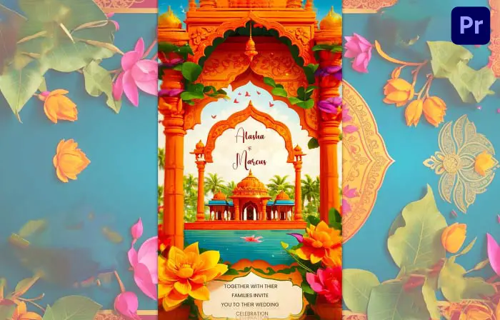 Royal Indian Traditional 3D Wedding Invite Instagram Story